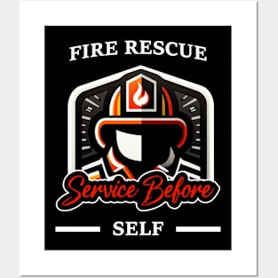 Fire Rescue - Service Before Self Posters and Art